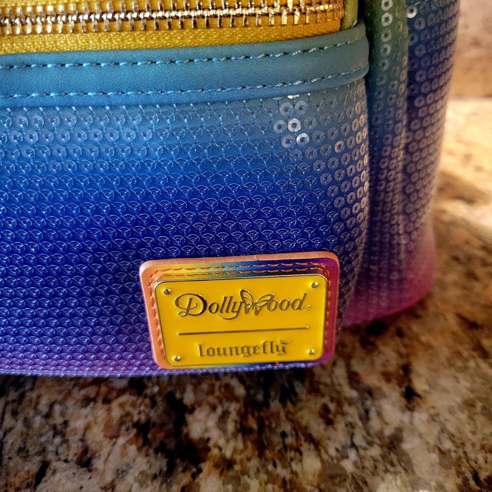 NEW!! Loungefly Dollywood Sequin Gradient Backpack - Picture 2 of 7